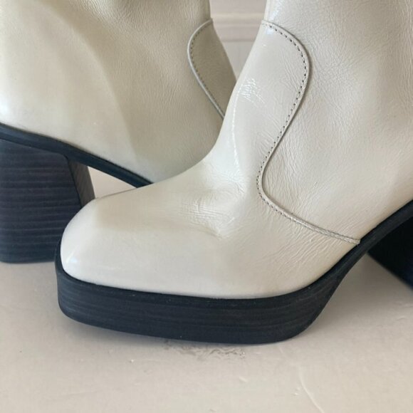 Free People Ruby Shine Platform Boots White Patent Leather  NWOT Free People Ruby White Shine Patent Leather Platform Boots